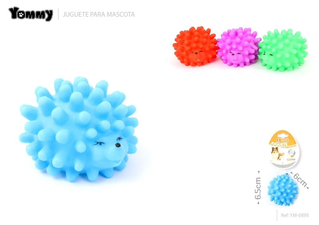 Juguete de vinilo en forma de erizo pequeño 6.5x6 cm - Juguetes para mascotas
