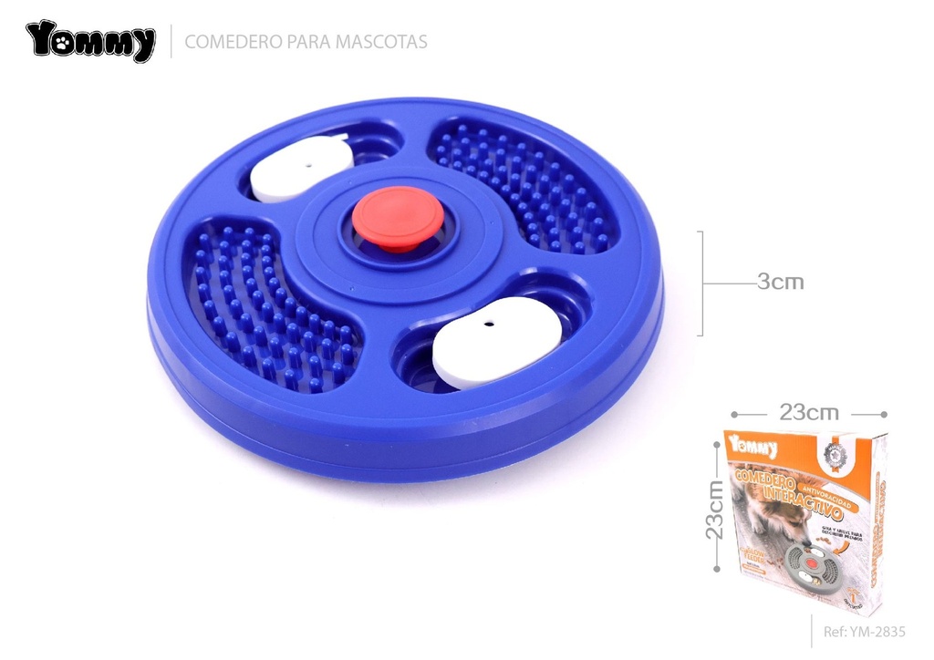 Plato de alimentación para mascotas 23x23x3 cm - Accesorios para alimentación de mascotas