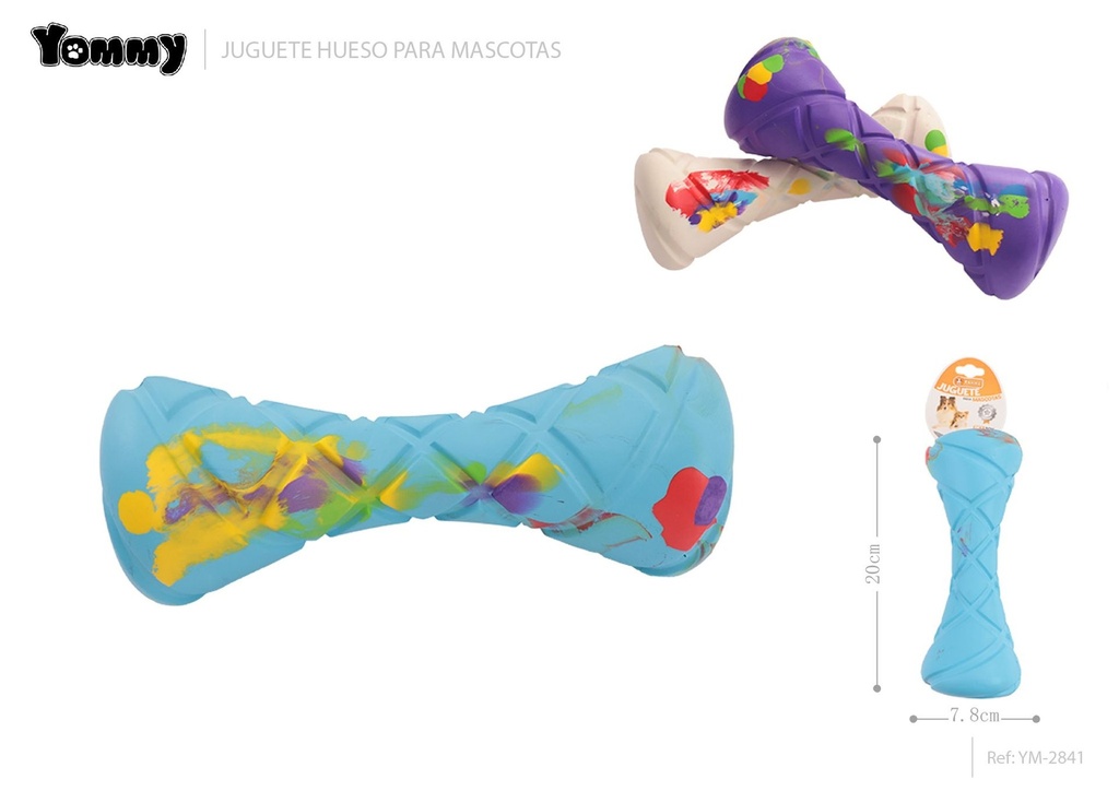 Juguete de vinilo en forma de hueso para mascotas 20x7.8 cm - Juguetes para mascotas
