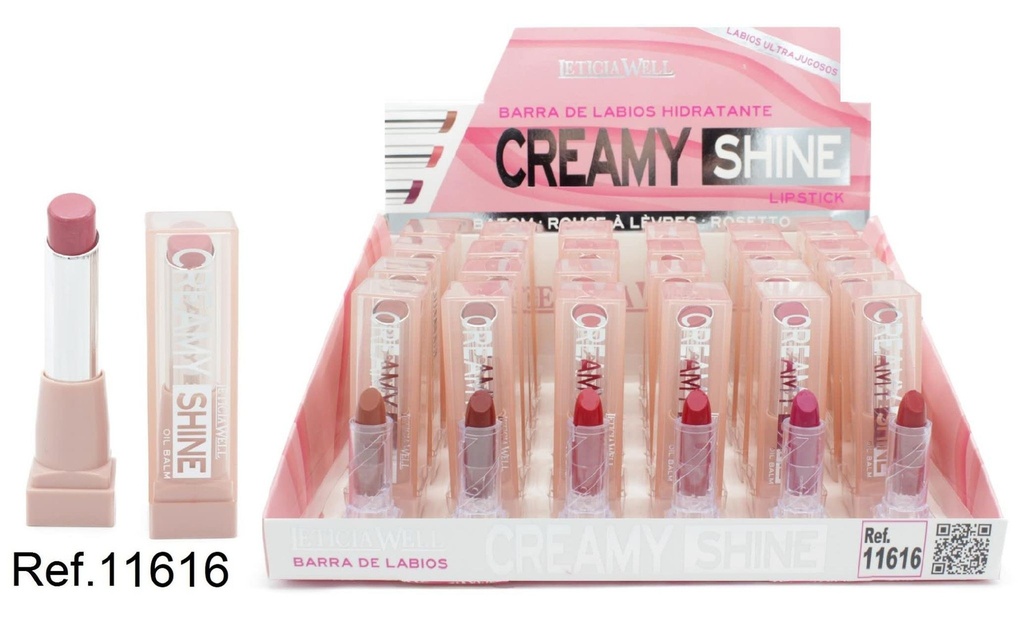 Barras labiales Hydra Creamy Shine 24/u 11616 - Cosméticos