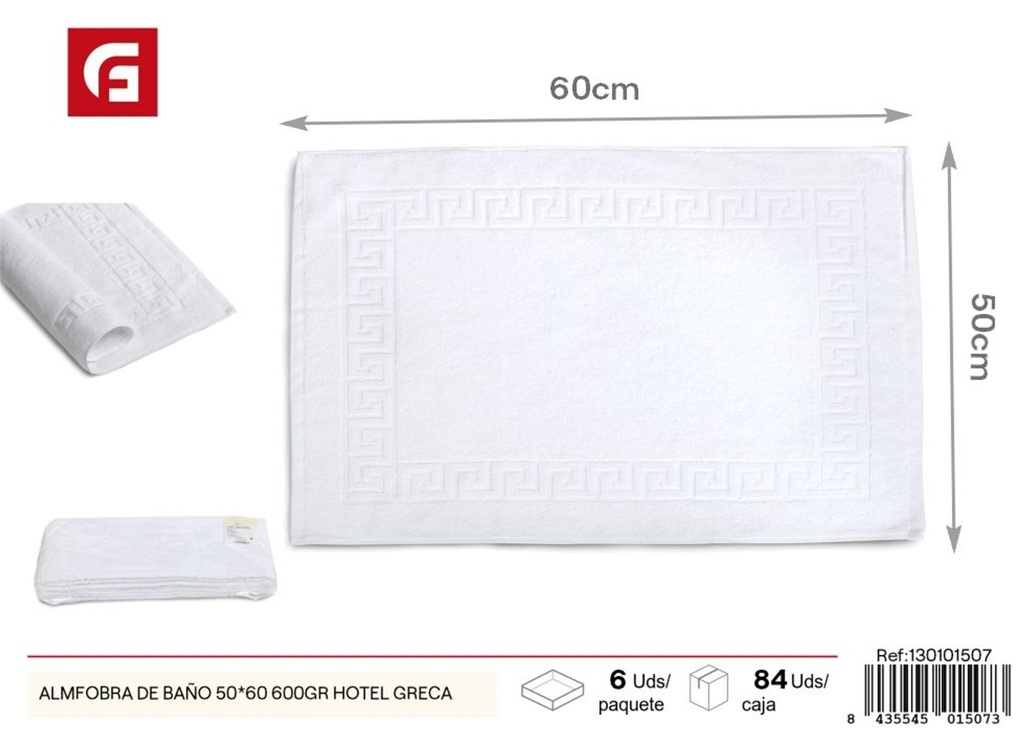 Alfombra de baño greca hotel 50x60 cm 600 g - Textil de hogar
