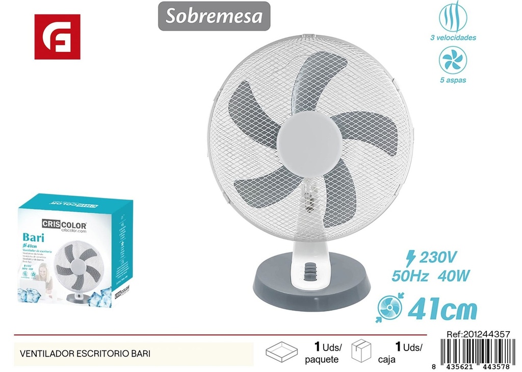 Marcador de escritorio Ventilador modelo Bari - Ventilador de mesa