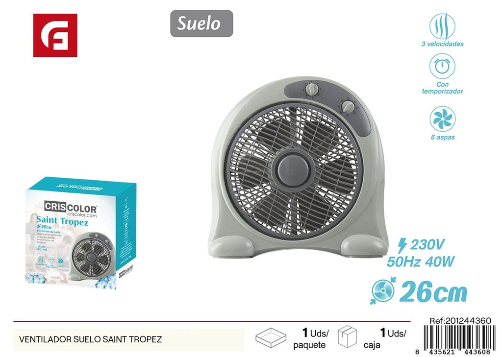 Marcador de suelo Ventilador modelo Saint Tropez NºRII-AEE: 8813 - Ventilador de pie