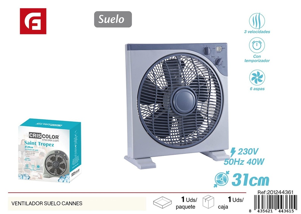 Marcador de suelo Ventilador modelo Cannes NºRII-AEE: 8813 - Ventilador de pie