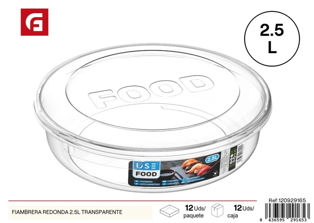 Fiambres redonda de 2.5 L - Cocina y almacenamiento de alimentos