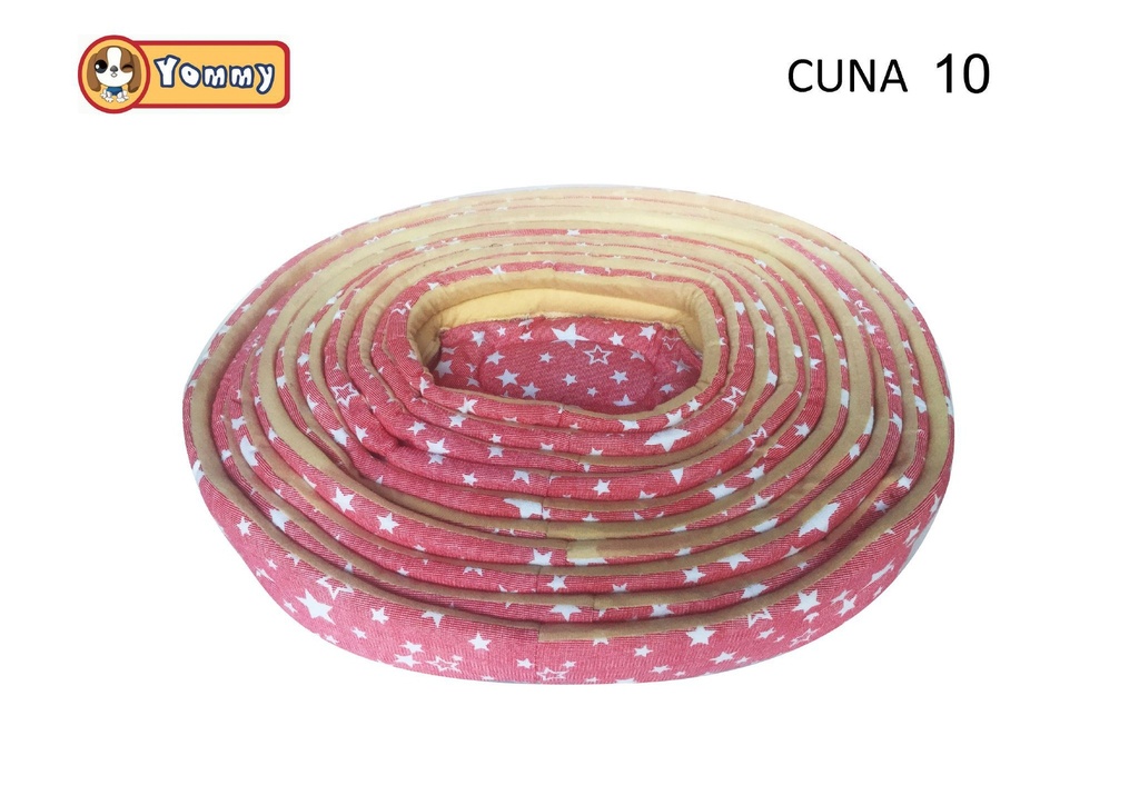 Cuna de perro de lona con estrellas rosas de 10 piezas 68x58x16 cm - Accesorios para mascotas