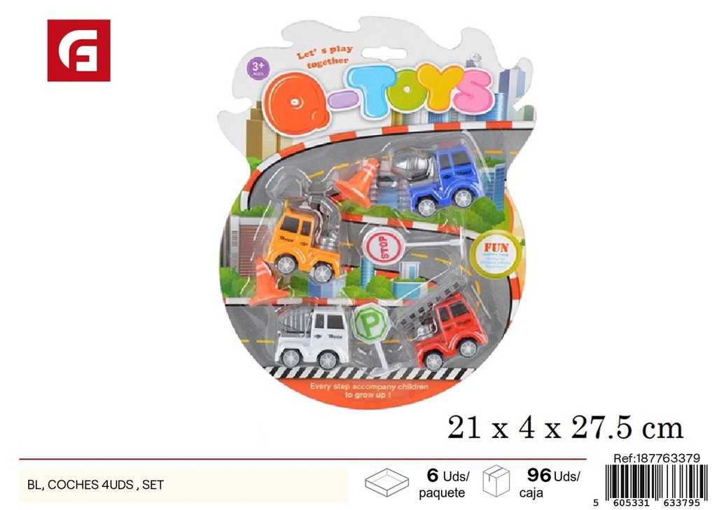 Set de 4 coches de juguete - Juguetes de vehículos