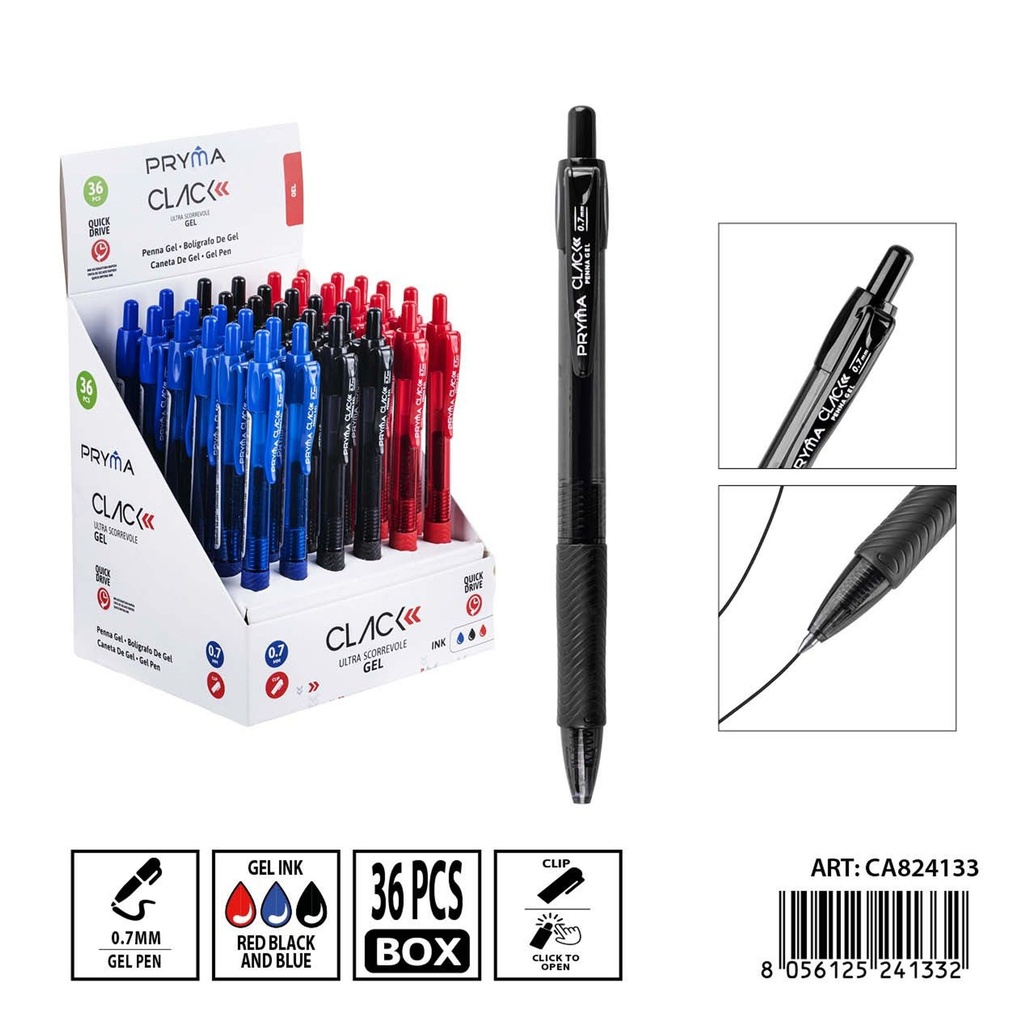 Bolígrafo secado rápido 0.7 mm 36 pzs - Material de escritura