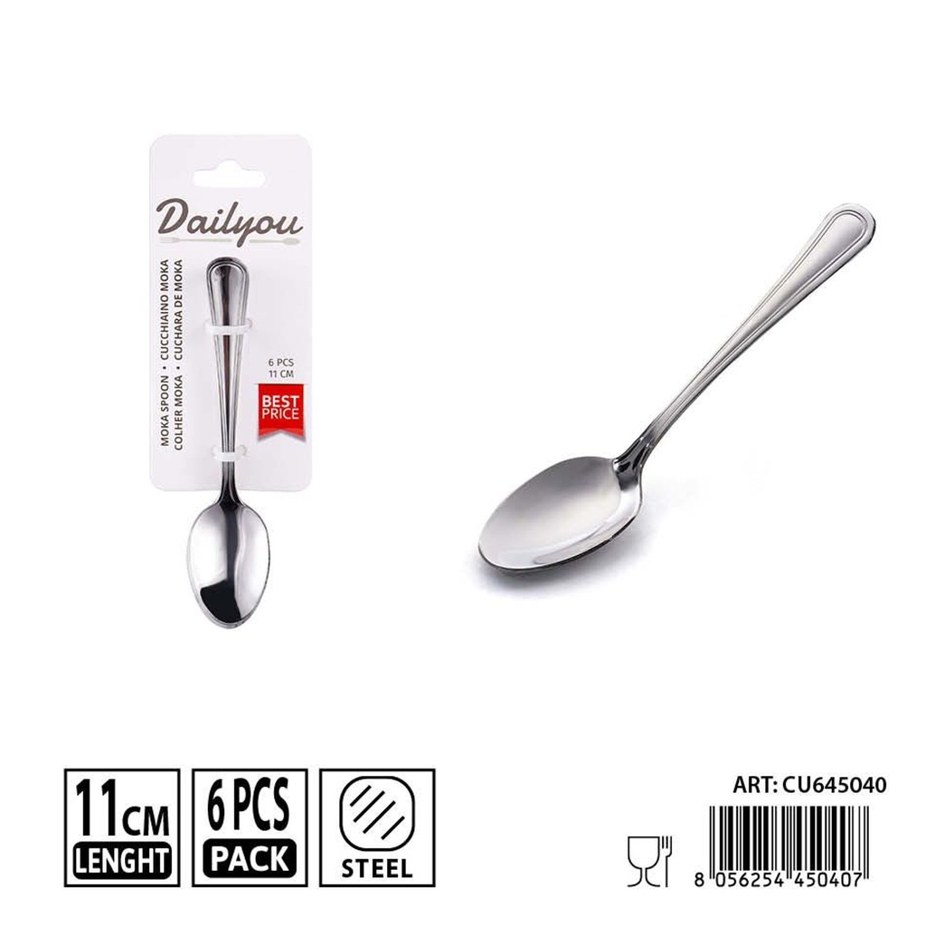 Cuchara de moka 6 pzs 11 cm - Utensilios de mesa