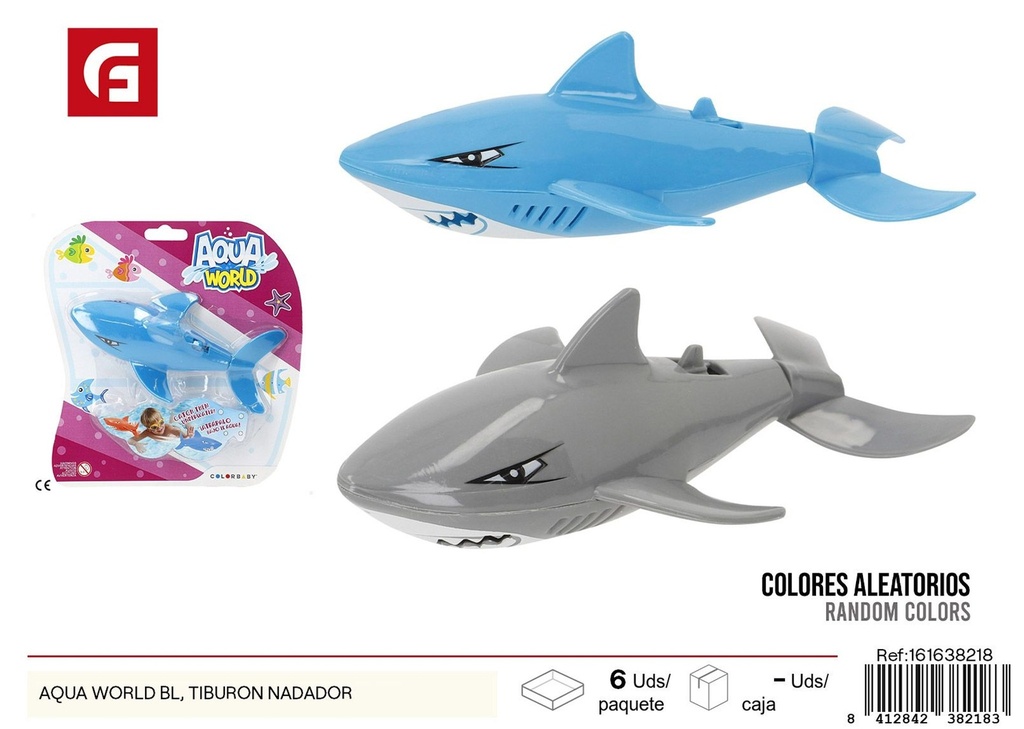 Shark nadador Aqua World 30 cm - Juguete para juegos acuáticos de verano