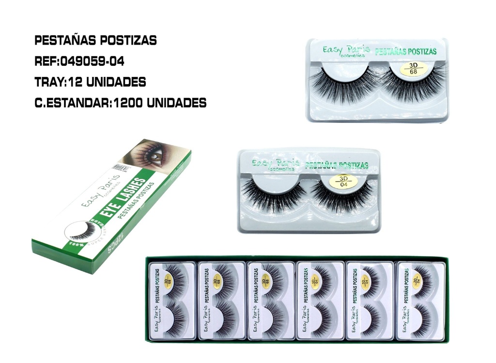 Pestanas postizas 3D 12 unidades - Belleza y cuidado personal