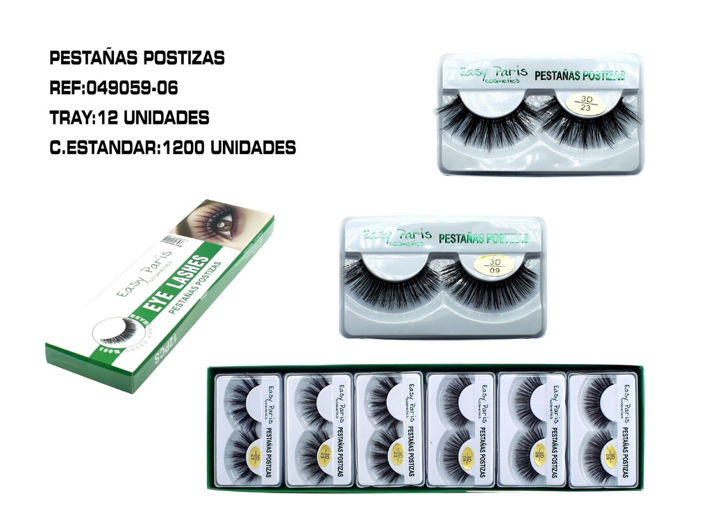 Pestanas postizas 3D 12 unidades - Belleza y cuidado personal