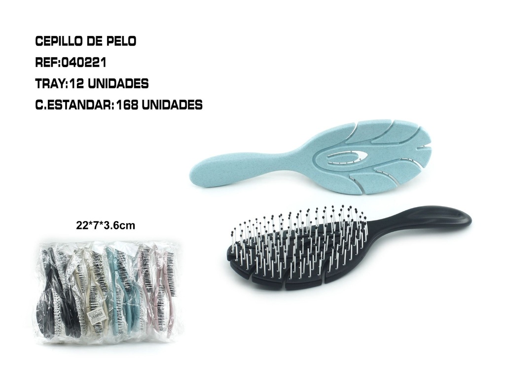 Cepillo anti-enredos 22x7x3.6cm (12 unidades) - Cepillos para el cabello