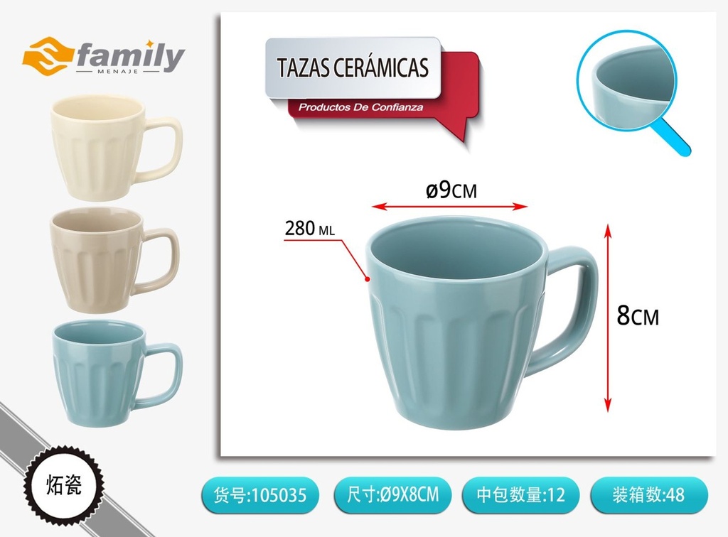 Taza de cerámica para sopa 280ml - Artículos de bebida y cerámica