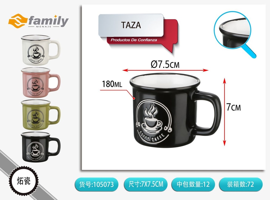 Taza de cerámica bicolor de 180ML - Artículos de bebida y cerámica