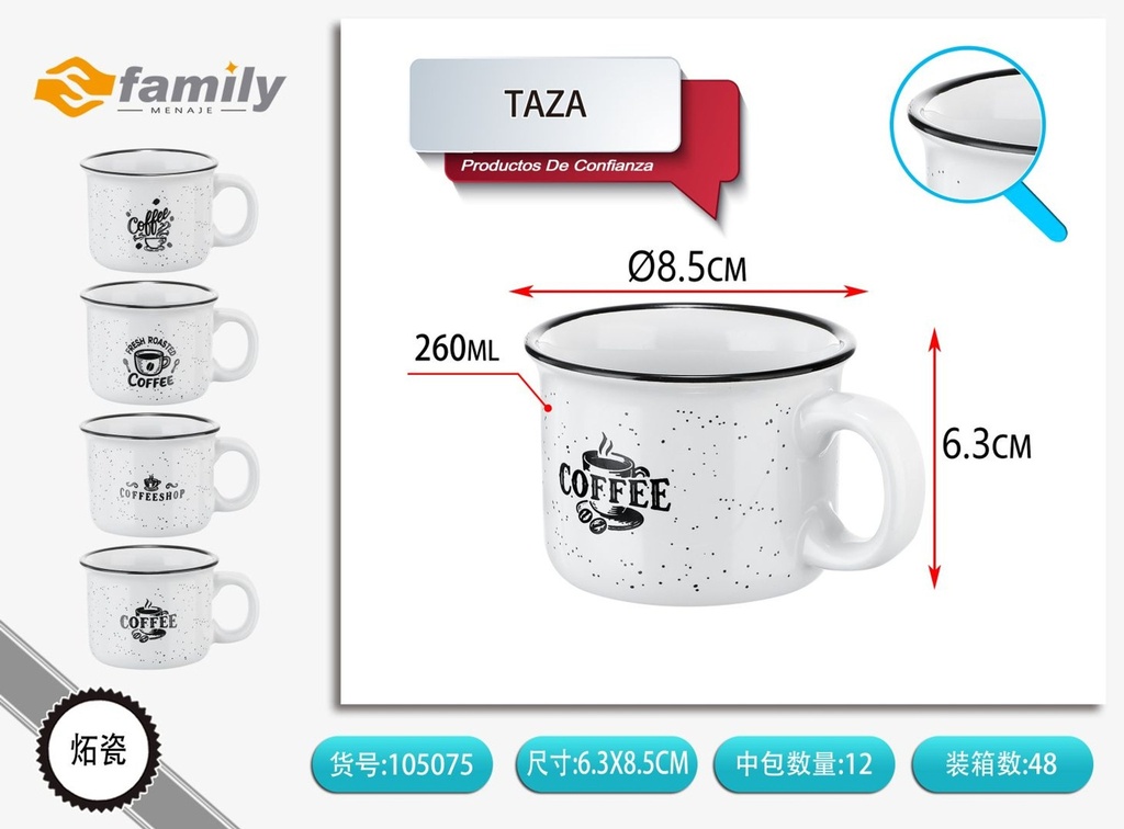 Taza de cerámica esmaltada de 260ML - Artículos de bebida y cerámica