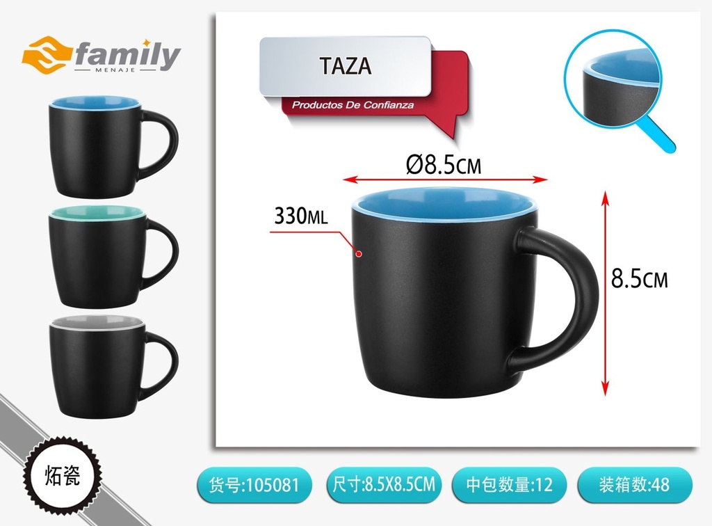 Taza de cerámica bicolor en forma de manzana de 330ML - Artículos de bebida y cerámica
