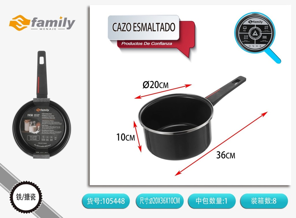 Cazo esmaltado de 20 cm - Utensilios de cocina y ollas