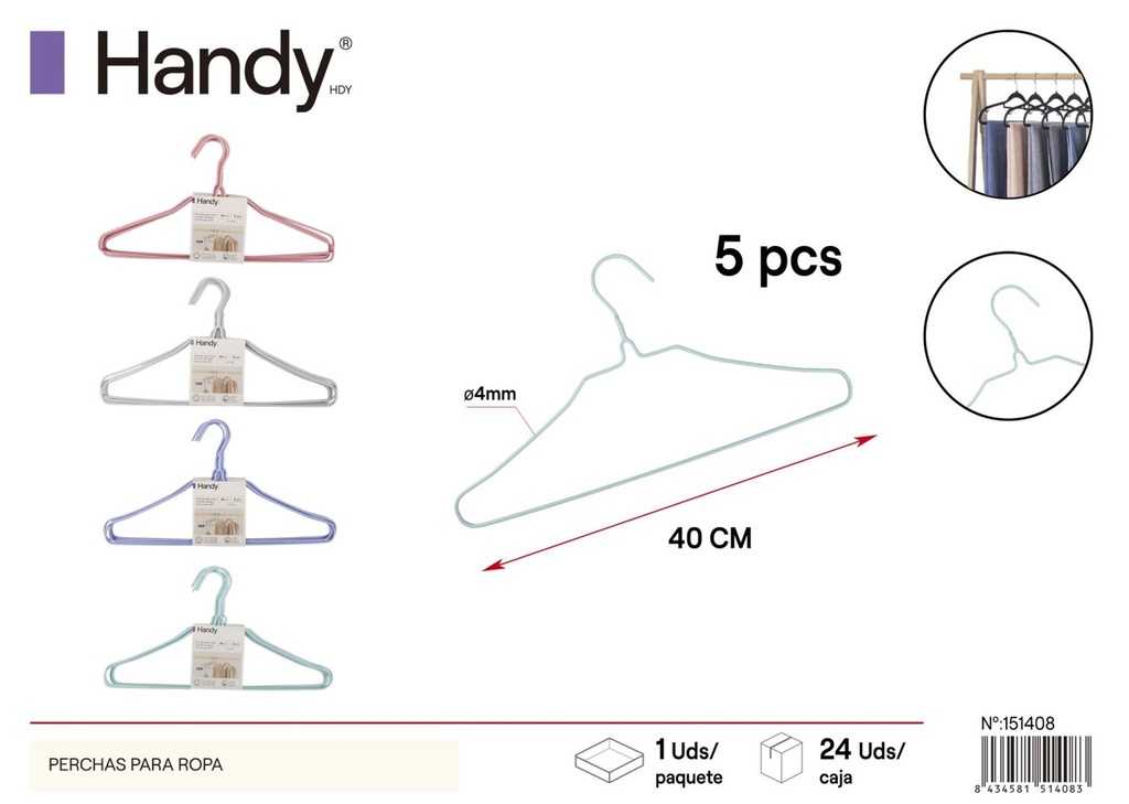 Perchas para ropa adultas PDL-28C 20x40 cm - Perchas de diseño moderno