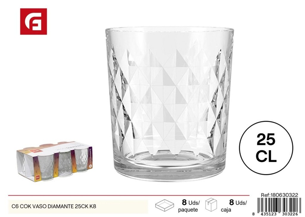 Vaso diamante 25cl - Vidrio y cerámica