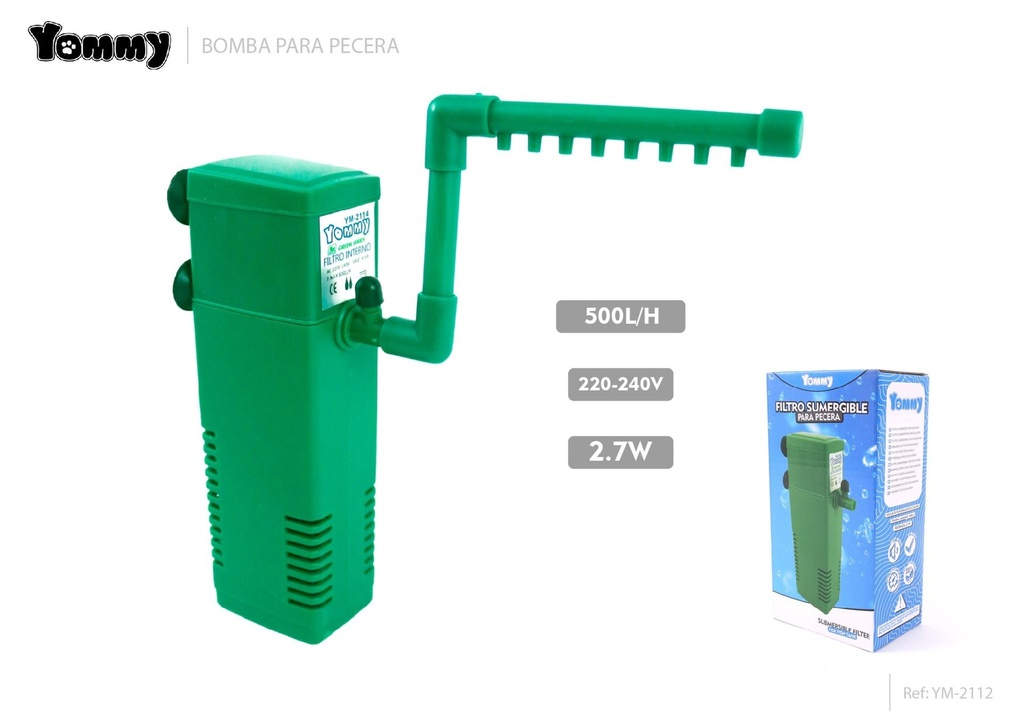 Filtro 2.7W 500L/H - Equipos para acuarios