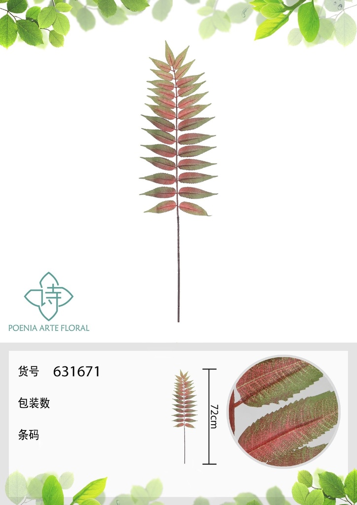 Rama de árbol chufa artificial de 72 cm en tonos otoñales - Decoración floral