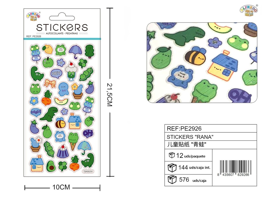 Stickers "Rana" 10 x 21.5 cm - Material escolar y decorativo