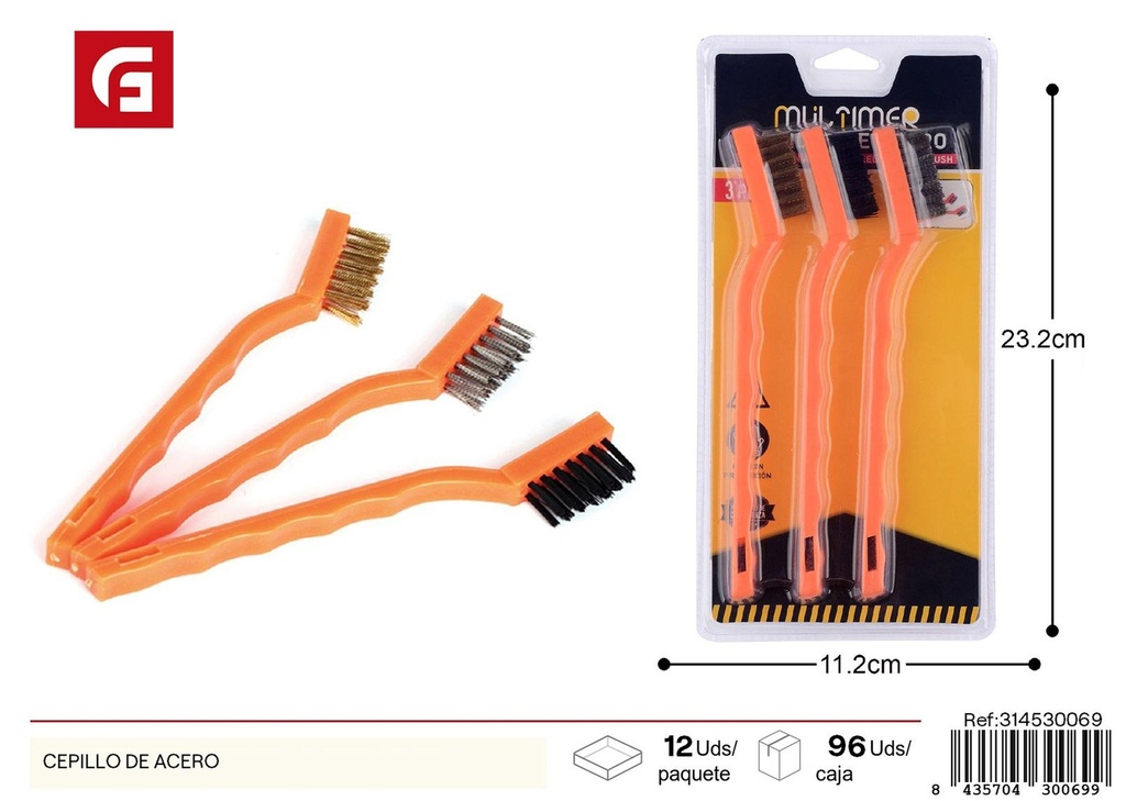 Cepillo de acero 3pc - Herramientas de ferretería