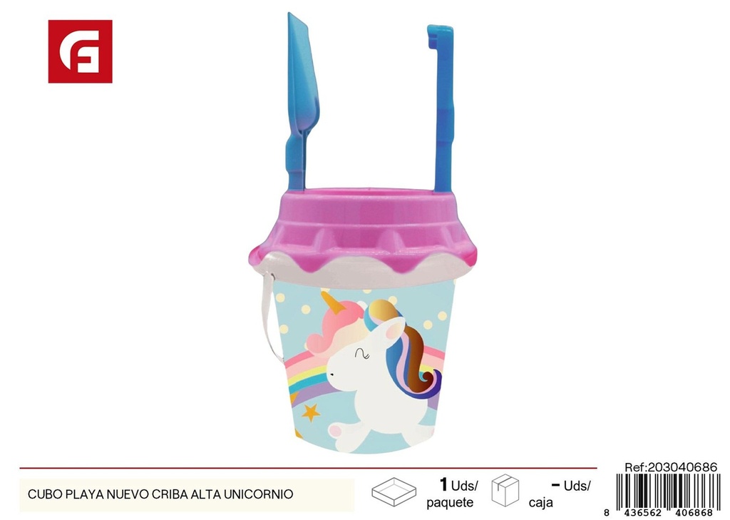 Cubo playa nuevo criba alta unicornio - Juguetes de verano