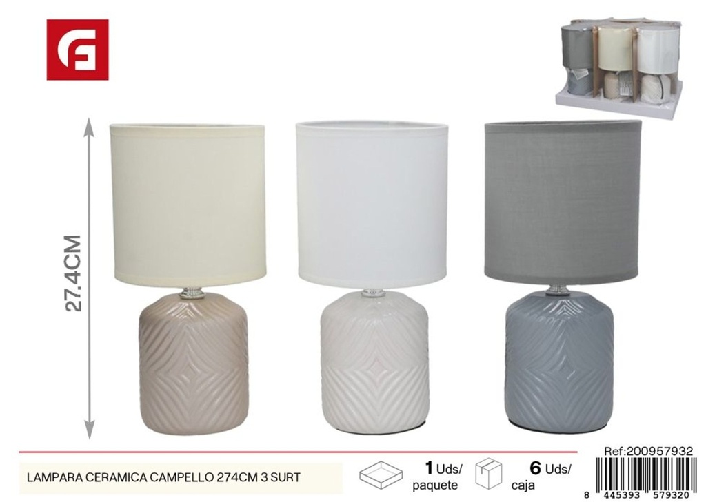 Lámpara cerámica Campello 274 cm surtido 3 unidades - Iluminación y lámparas decorativas