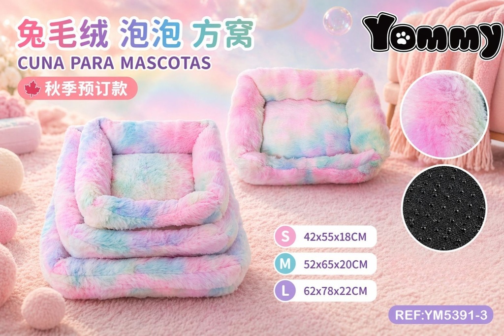 Colchoneta de perro de pelaje burbujeante en colores - Accesorios para mascotas