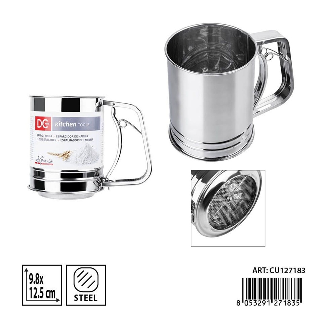 Tamiz de acero inoxidable mediano 9.8x12.5 cm - Accesorios de cocina y herramientas