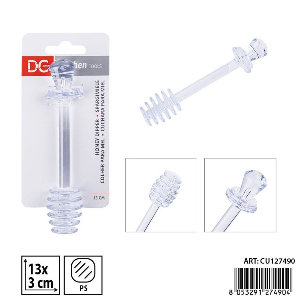Cucharita acrílica para miel de 13x3 cm - Utensilios de cocina