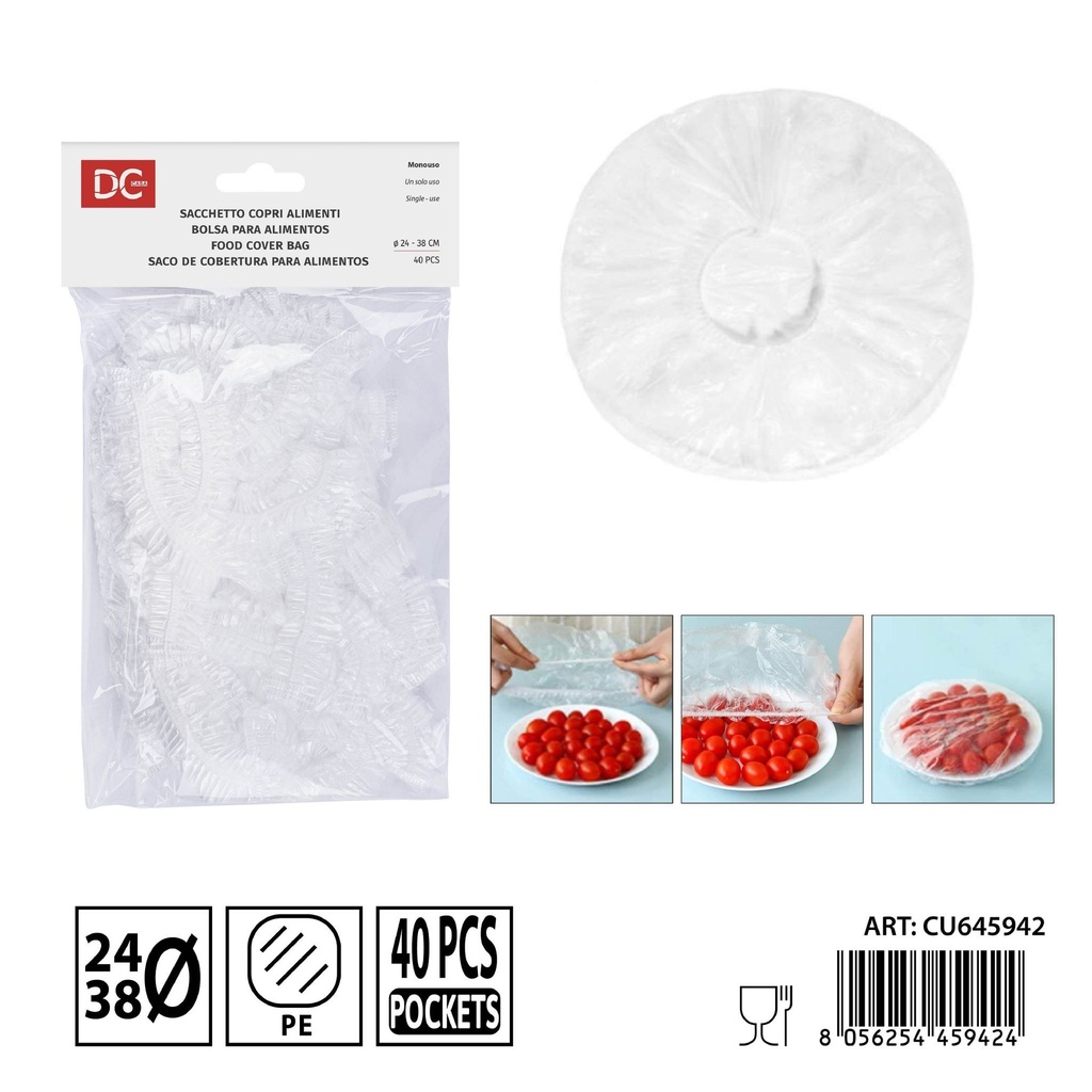 Film transparente 40 piezas 24-38 cm - Productos desechables para cocina