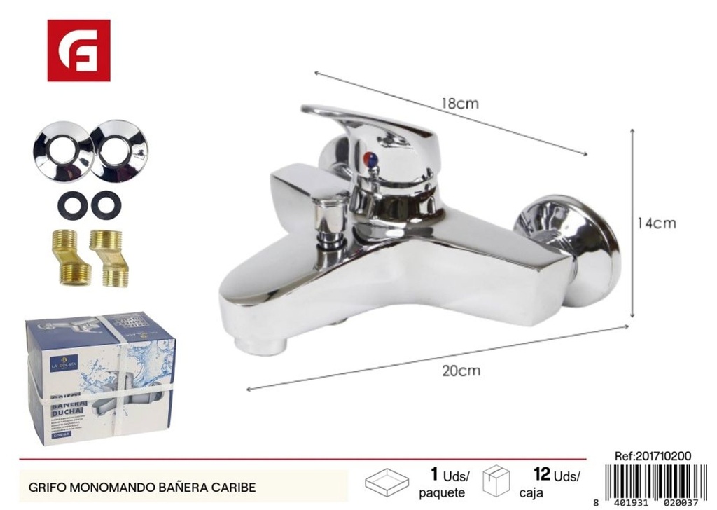 Grifo monomando para bañera Caribe - Accesorios de fontanería y baño