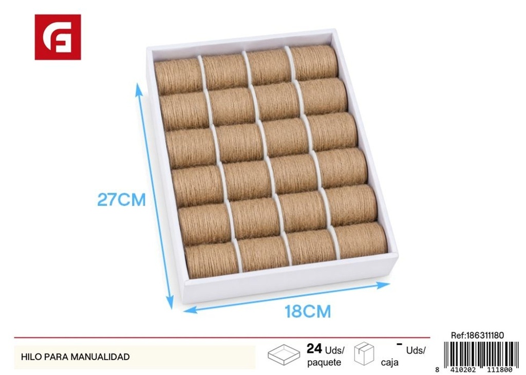 Hilo color natural 1mmx15m - Accesorios de costura y manualidades