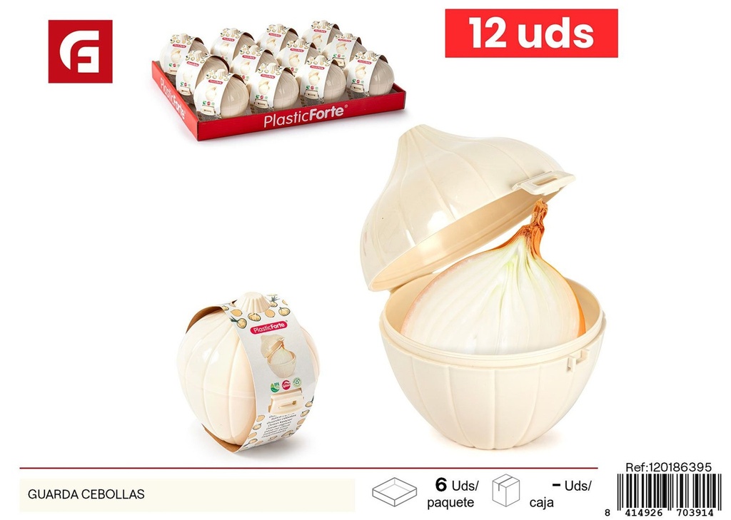 Envase guarda cebollas - Recipiente plástico para almacenamiento en cocina