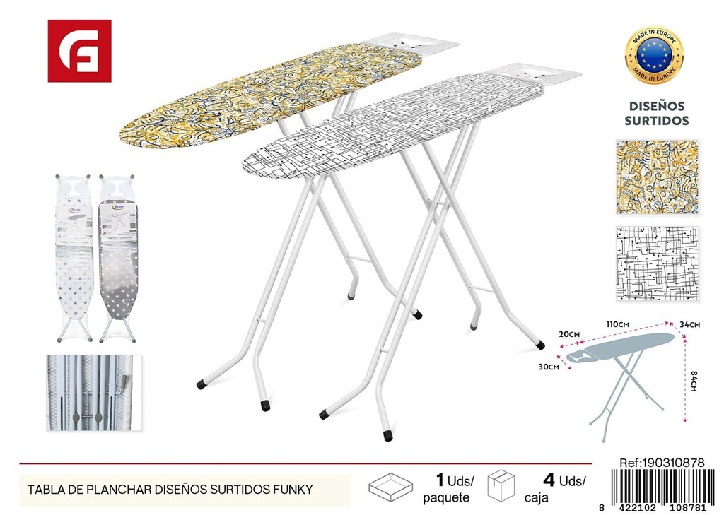 Tabla de planchar diseños surtidos Funky - Accesorios de limpieza y planchado
