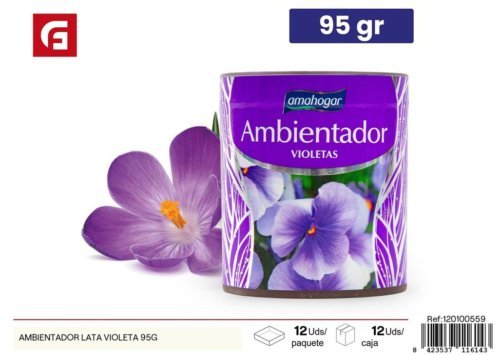 Ambientador lata violeta 95 g - Aire fresco enlatado
