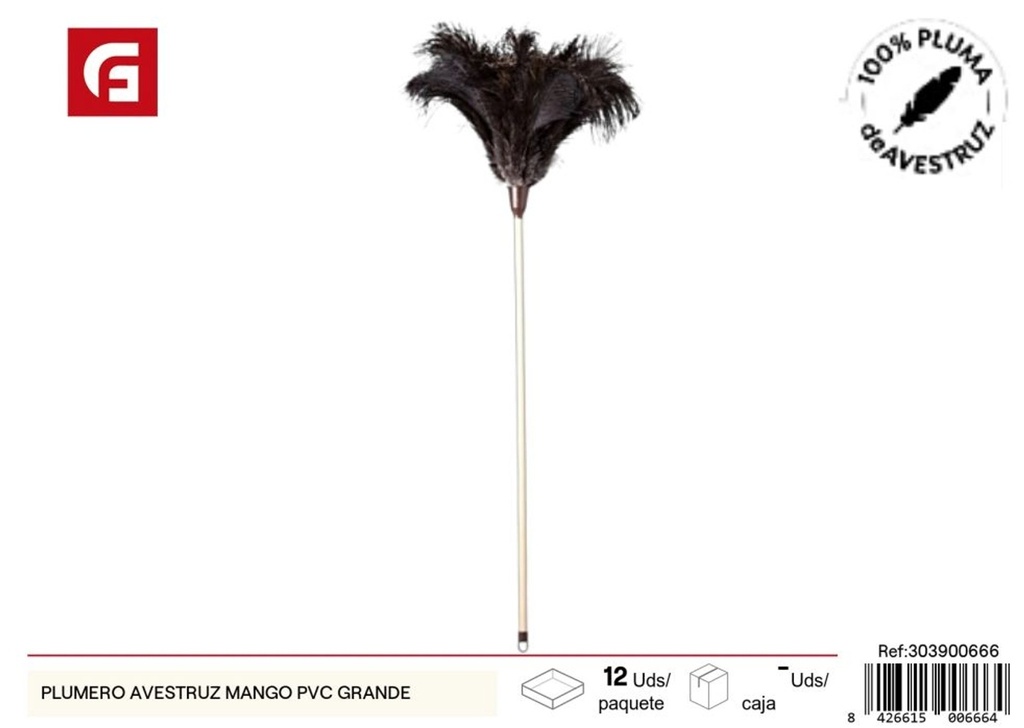 Plumero avestruz mango PVC grande - Accesorios de limpieza
