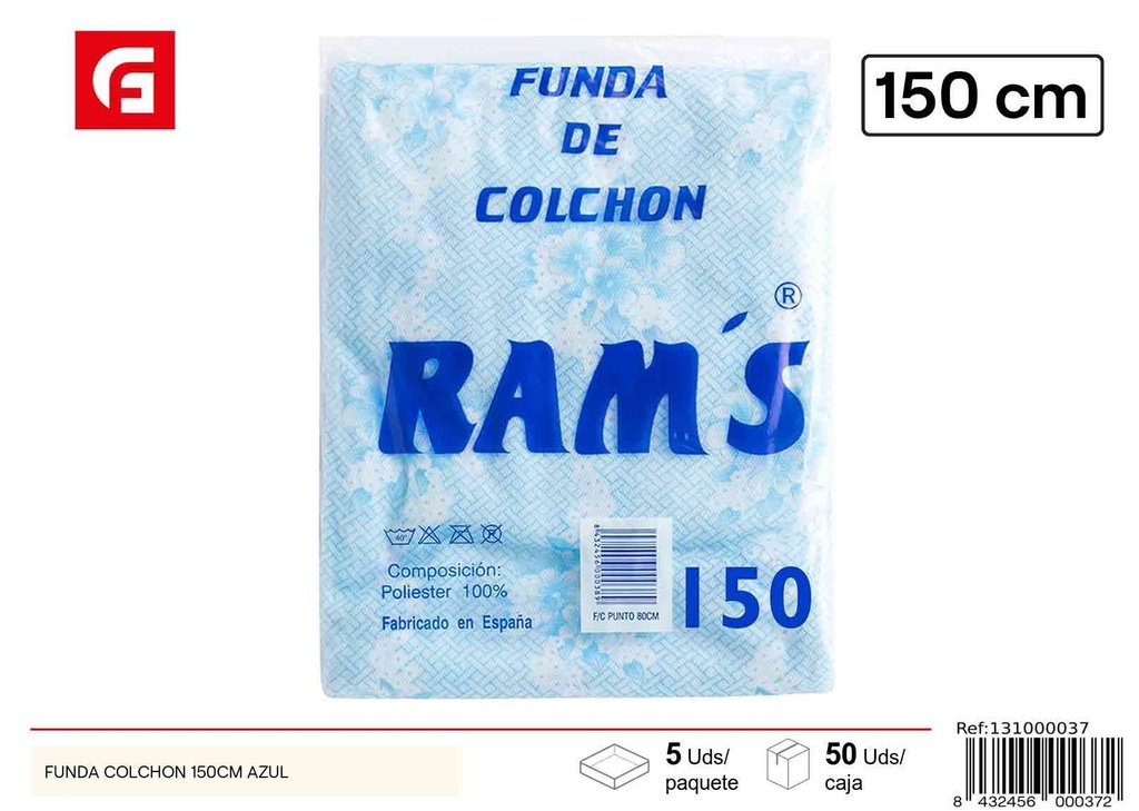 Funda para colchón azul 150cm - Textiles de hogar y ropa de cama