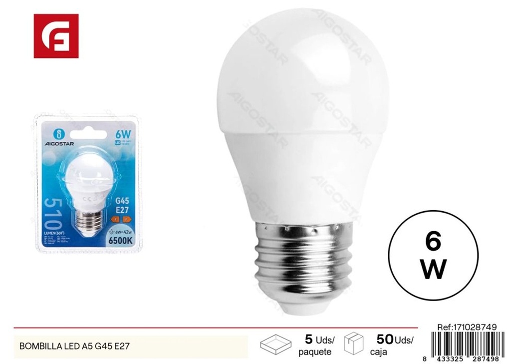 Bombilla LED A5 G45 E27 - Iluminación LED y bombillas para uso general
