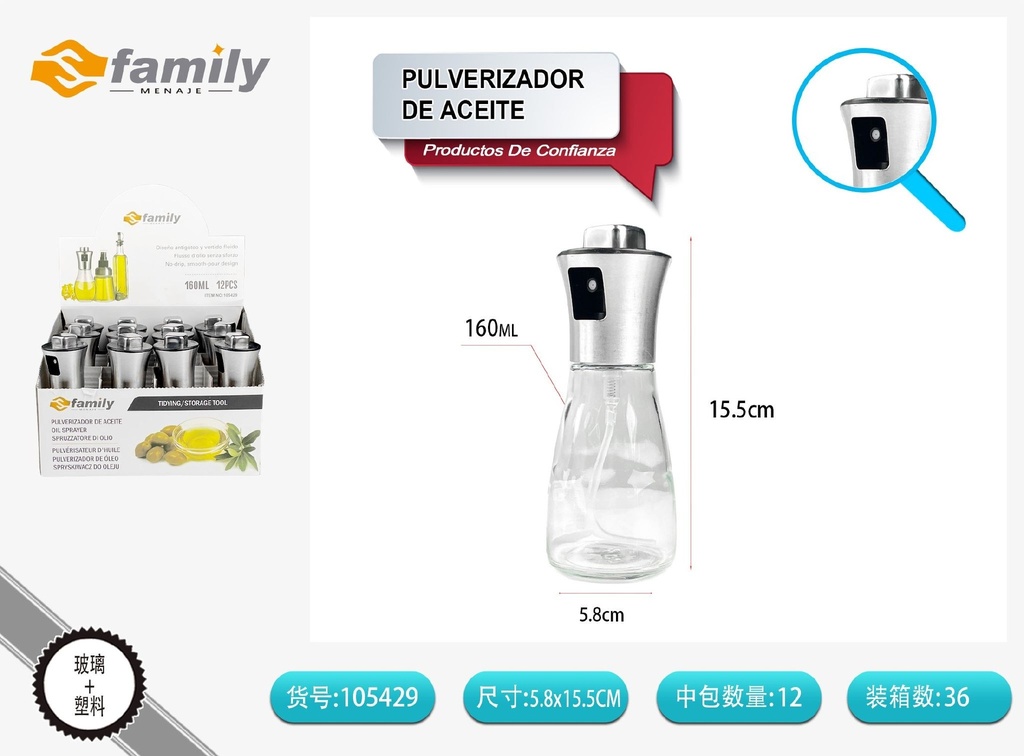 Pulverizador de aceite XZPY616-ML-DB - Organizadores de cocina y utensilios