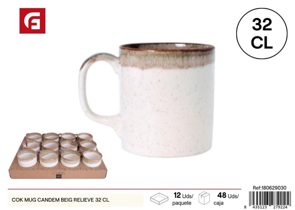 Taza COK CANDEM beige de 32 cl - Tazas y recipientes de cerámica