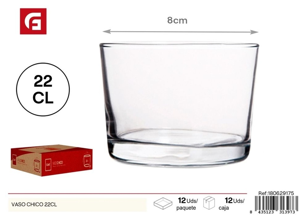 Vaso chico de 22 cl - Vasos y copas de vidrio