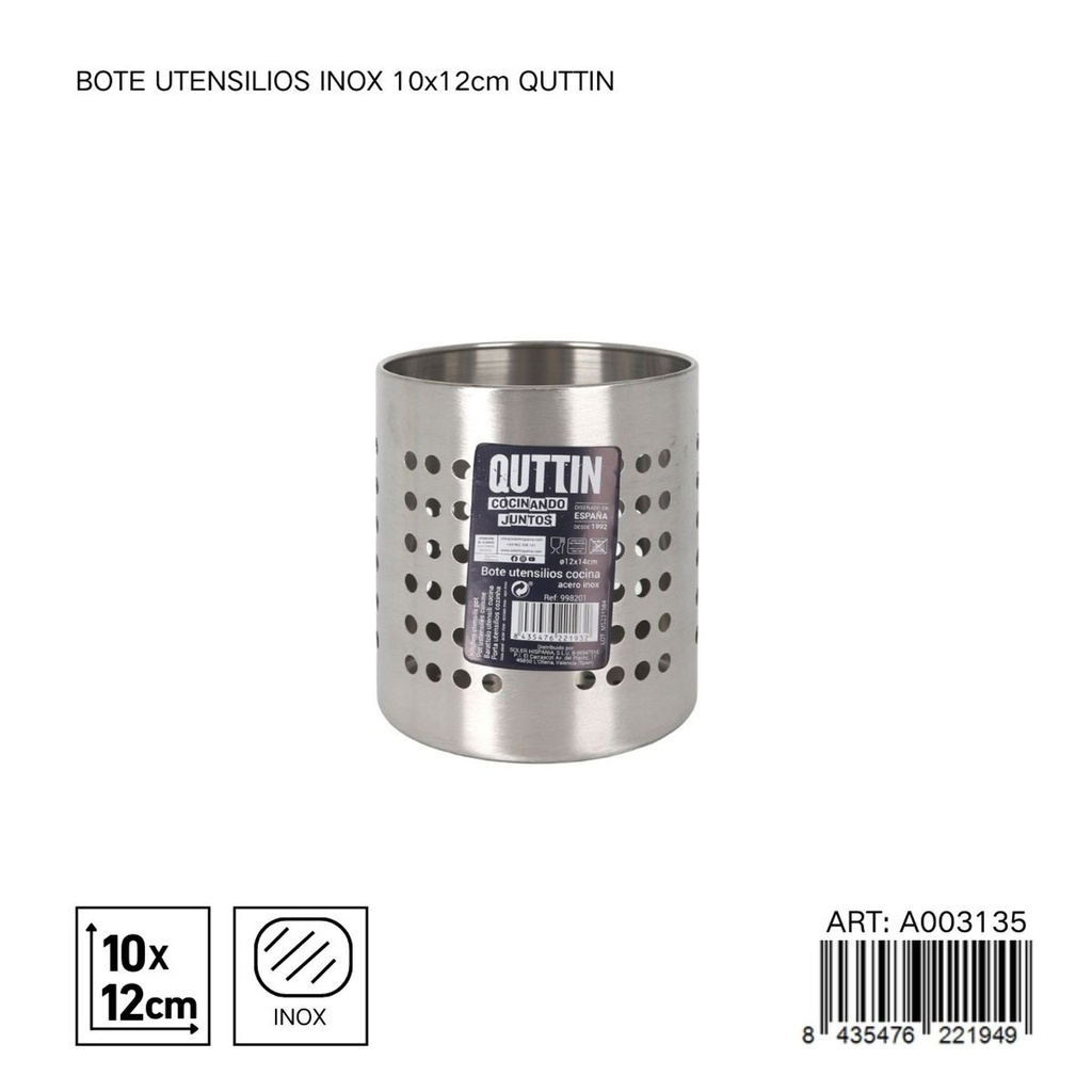 Bote utensilios inox 10X12CM QUTTIN - Utensilios de cocina