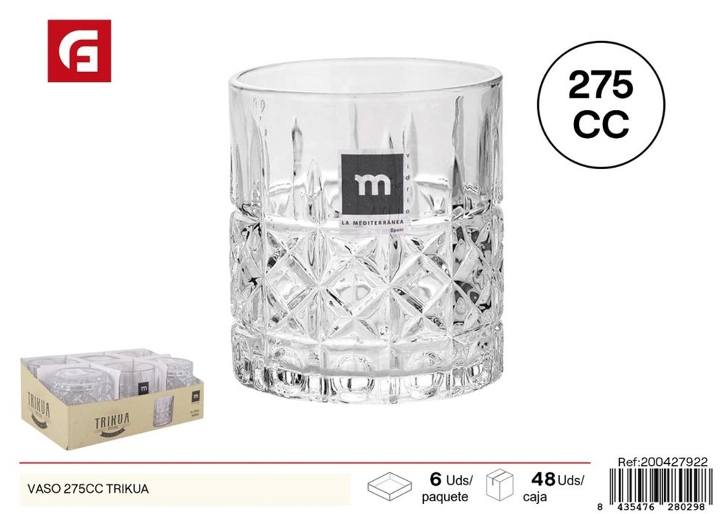 Vaso de vidrio Trikua 275 ml - Vasos de vidrio y cristalería