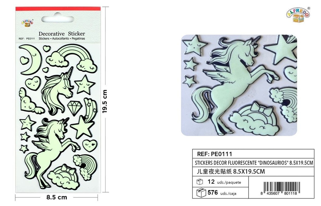 Pegatinas decorativas "Dinosaurios" 8.5X19.5CM - Accesorios infantiles