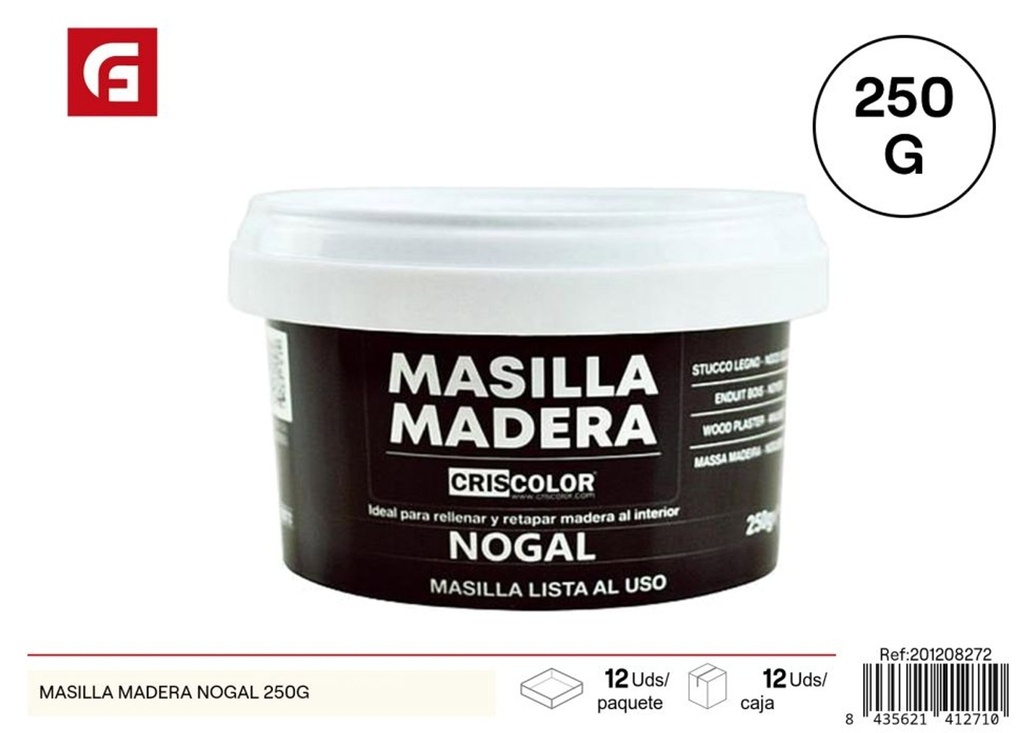 Masilla para madera nogal 250G - Pintura