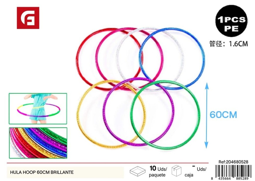 Hula hoop brillante 60cm - Juguetes y entretenimiento